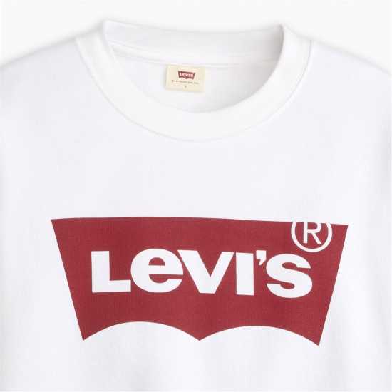 Levis Блуза Обло Деколте Batwing Logo Crew Neck Sweatshirt По-добро Бяло 