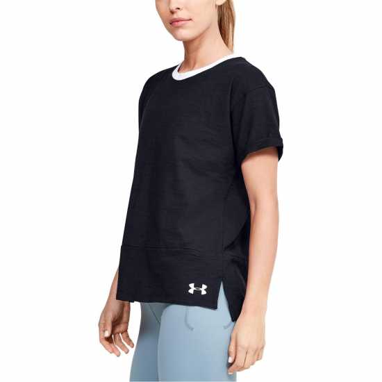 Under Armour W Charged Cotton Ss Черно / Бяло / Дамски тениски с яка