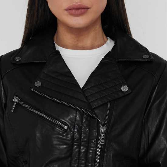 Biba Мотоциклетно Яке Leather Biker Jacket Черно 