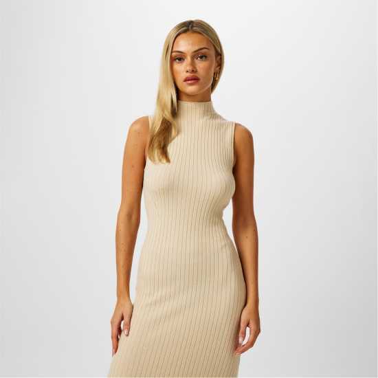 Jack Wills High Neck Ribbed Maxi Dress  Дамски пуловери и жилетки