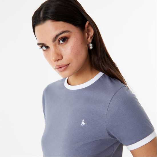 Ключодържател Jack Wills Trinkey Ringer T-Shirt Dusky Blue Дамски тениски и фланелки