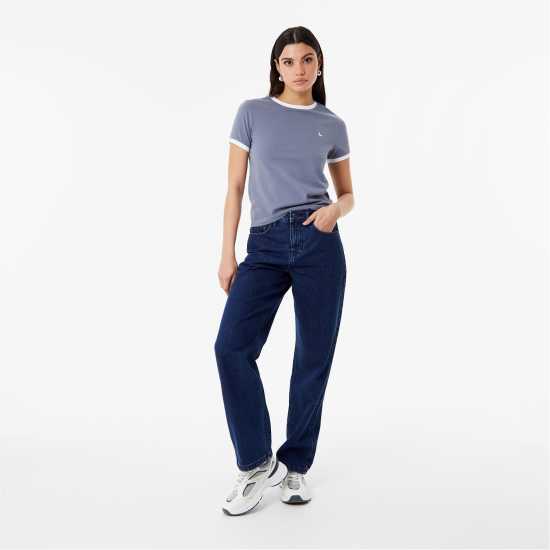 Ключодържател Jack Wills Trinkey Ringer T-Shirt Dusky Blue Дамски тениски и фланелки