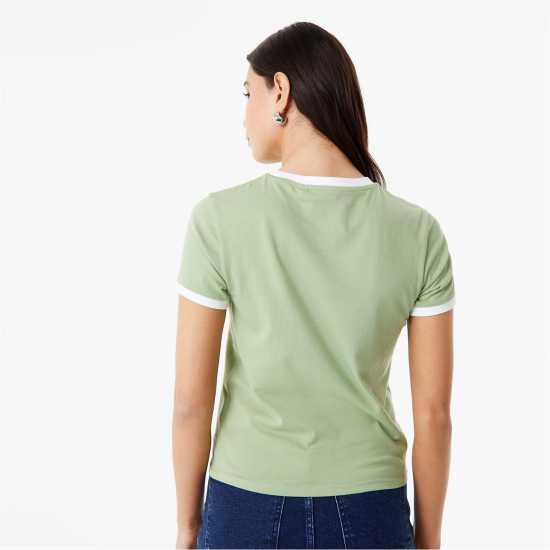 Ключодържател Jack Wills Trinkey Ringer T-Shirt Eucalyptus Дамски тениски и фланелки