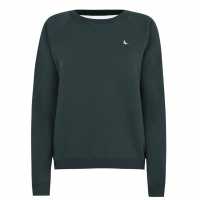 Блуза Обло Деколте Jack Wills Astbury Raglan Crew Neck Sweatshirt Dark Green Дамски суичъри и блузи с качулки