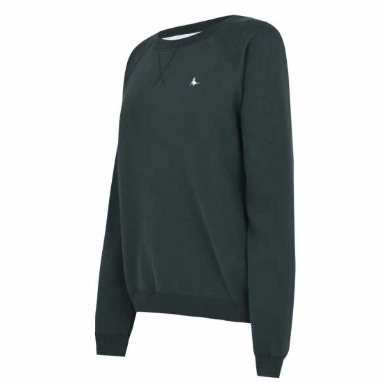 Блуза Обло Деколте Jack Wills Astbury Raglan Crew Neck Sweatshirt Dark Green Дамски суичъри и блузи с качулки