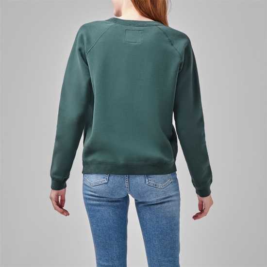 Блуза Обло Деколте Jack Wills Astbury Raglan Crew Neck Sweatshirt Dark Green Дамски суичъри и блузи с качулки