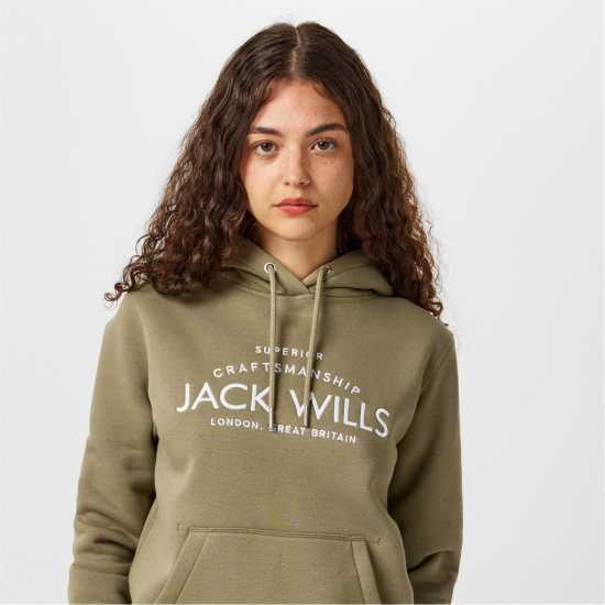 Jack Wills Hunston Graphic Logo Hoodie Светло кахи 