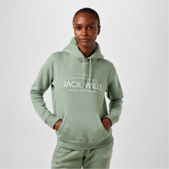 Jack Wills Hunston Graphic Logo Hoodie Ледено озеро 