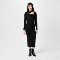 Средна Рокля Jack Wills Slash Midi Dress Ld44 Черно 