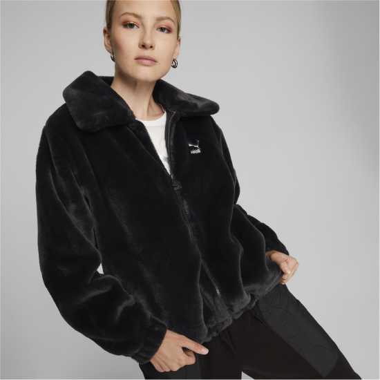 Puma Яке Изкуствена Кожа Classics Faux Fur Jacket Черно 