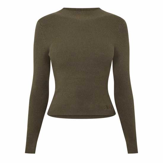 Jack Wills Rib Turtlenck Top Ld44 Хаки 