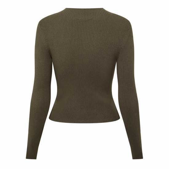 Jack Wills Rib Turtlenck Top Ld44 Хаки 