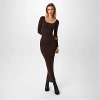 Jack Wills Squr Neck Ls Maxi Ld44 Какао 