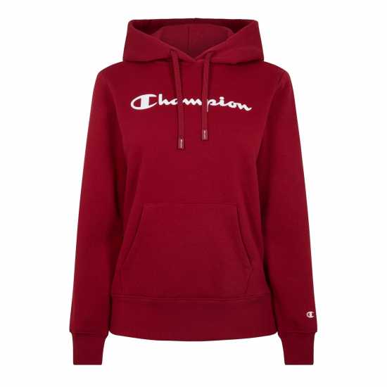 Champion Big Script Logo Print Hoody Womens Червено Дамски суичъри и блузи с качулки