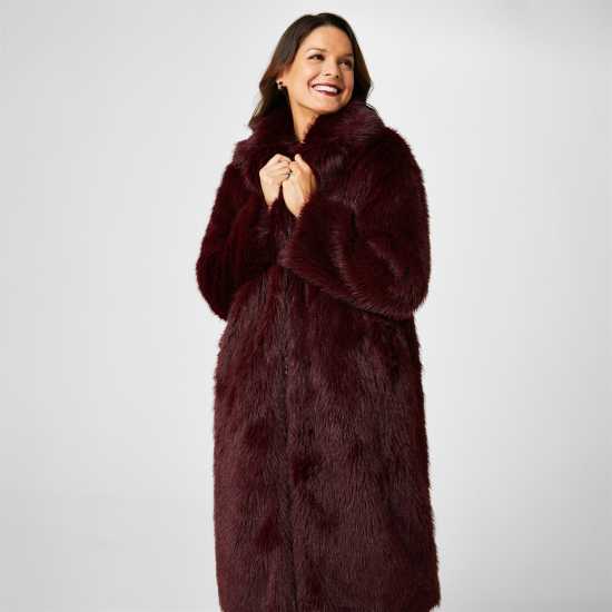 Biba Палто С Изкусвен Костъм Longline Faux Fur Coat  