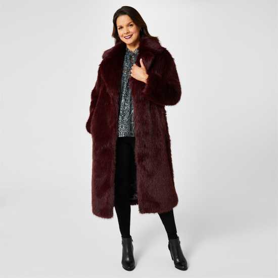 Biba Палто С Изкусвен Костъм Longline Faux Fur Coat  