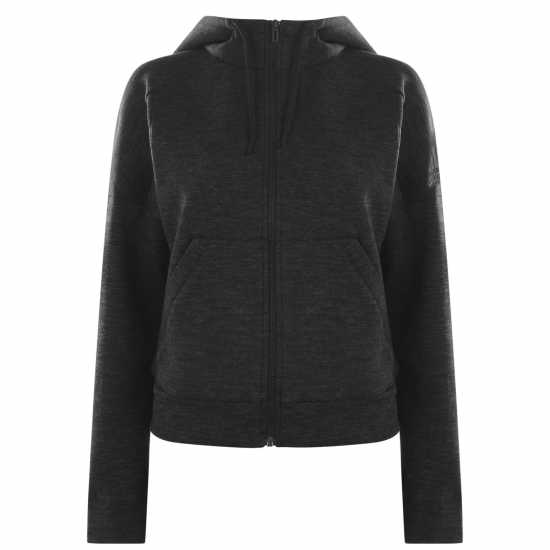 Adidas Дамски Суитшърт Id Melang Zip Hoody Ladies Черно Дамски суичъри и блузи с качулки