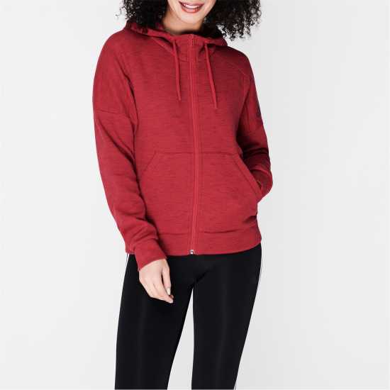 Adidas Дамски Суитшърт Id Melang Zip Hoody Ladies Червено Дамски суичъри и блузи с качулки