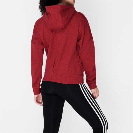 Adidas Дамски Суитшърт Id Melang Zip Hoody Ladies Червено Дамски суичъри и блузи с качулки