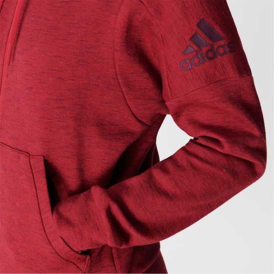 Adidas Дамски Суитшърт Id Melang Zip Hoody Ladies Червено Дамски суичъри и блузи с качулки