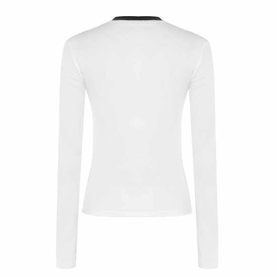 Jack Wills Trinkey Long Sleeve Ringer T-Shirt Бяло Дамски тениски с яка