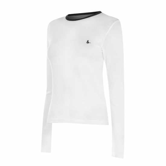 Jack Wills Trinkey Long Sleeve Ringer T-Shirt Бяло Дамски тениски с яка