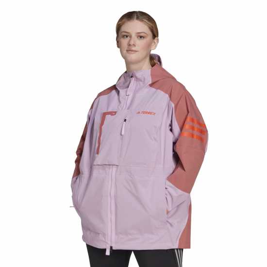 Adidas Дамско Яке Terrex Xploric Rain.rdy Hiking Jacket Womens БлилилВонред Дамски грейки