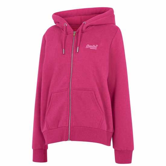 Superdry Embroidered Logo Hoodie Мек розов MKE 