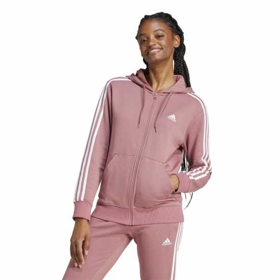 Adidas 3 Stripe Zip Track Hoodie Ladies  