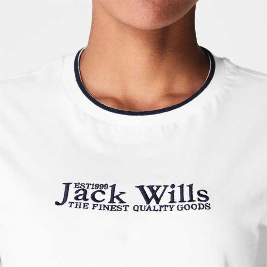 Jack Wills Milsom Boxy T-Shirt Бяло Дамски тениски с яка