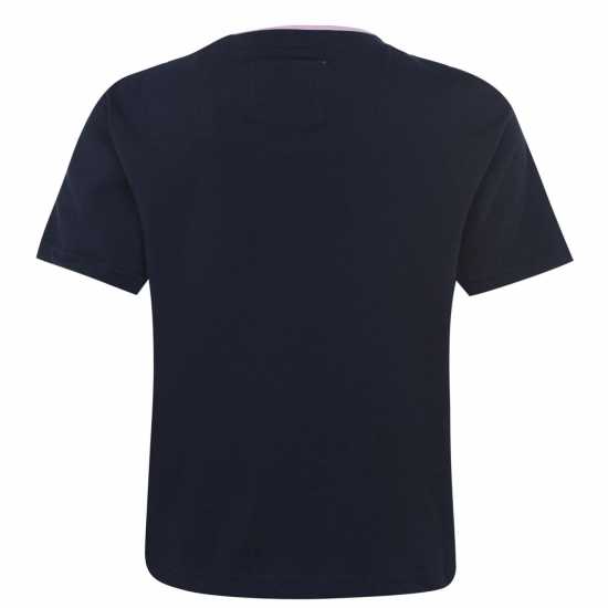 Jack Wills Milsom Boxy T-Shirt Морска синьо Дамски тениски с яка