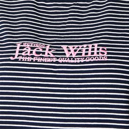 Jack Wills Milsom Boxy T-Shirt Нави полоски Дамски тениски с яка