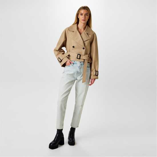 Jack Wills Crop Mryl Trench Ld51 Камък Дамски якета с пух