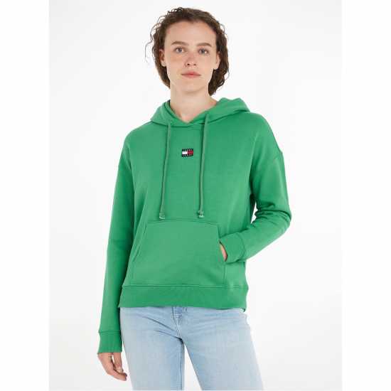 Tommy Jeans Centre Badge Hoodie Прибрежно зелено 