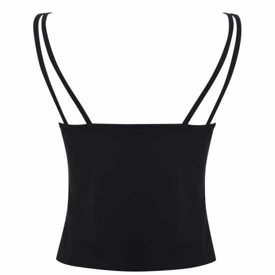 Jack Wills Double Strap Vest Черно Дамски тениски с яка