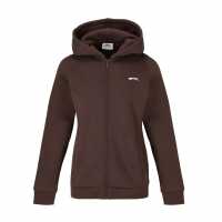 Slazenger Fitted Full Zip Hoodie Womens Шоколаден браон 