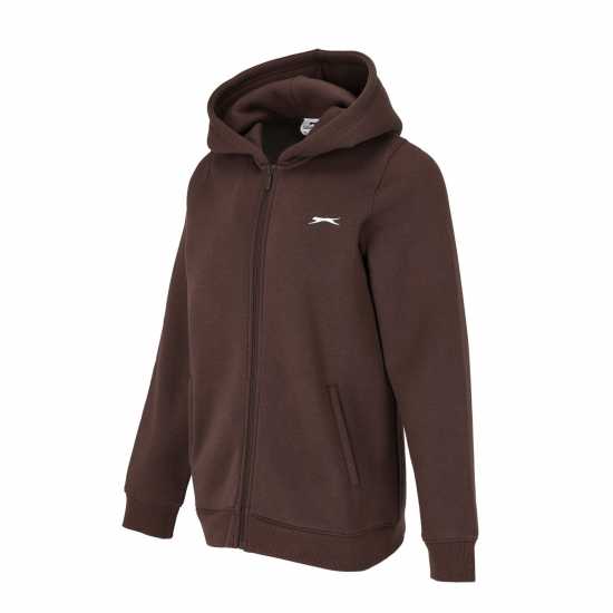 Slazenger Fitted Full Zip Hoodie Womens Шоколаден браон 