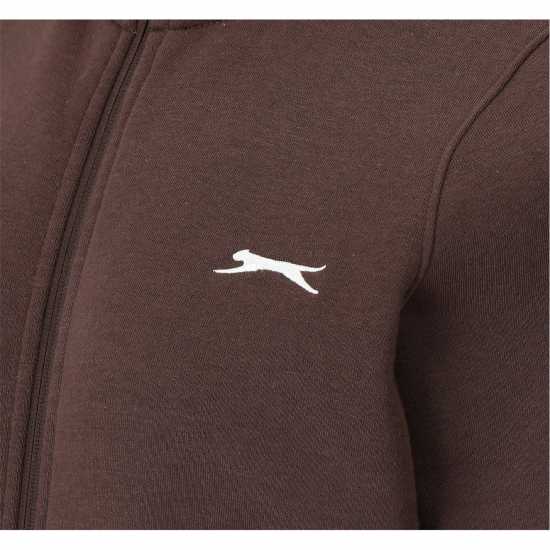 Slazenger Fitted Full Zip Hoodie Womens Шоколаден браон 