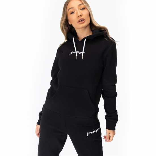 Hype Scribble Logo Women's Pullover Hoodie Черно Дамски суичъри и блузи с качулки