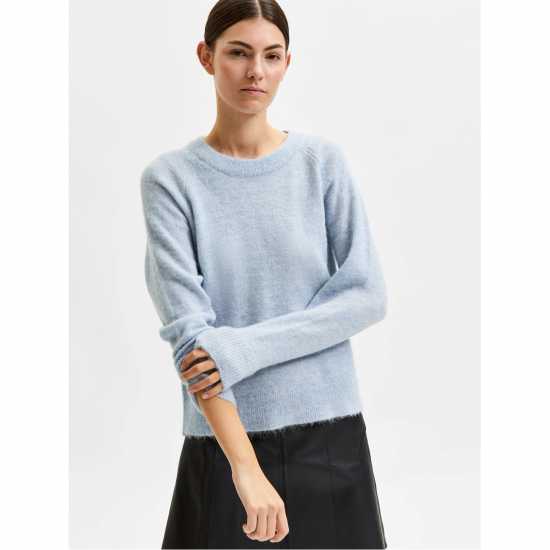 Selected Femme Lulu Knit Top Кешмир Син 