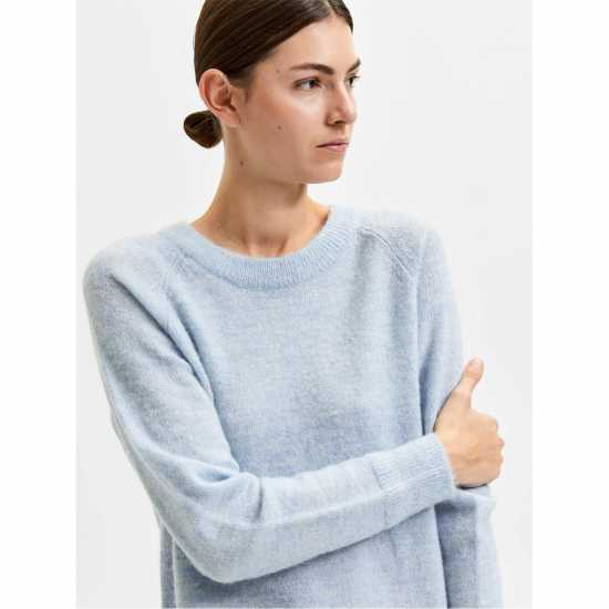 Selected Femme Lulu Knit Top Кешмир Син 