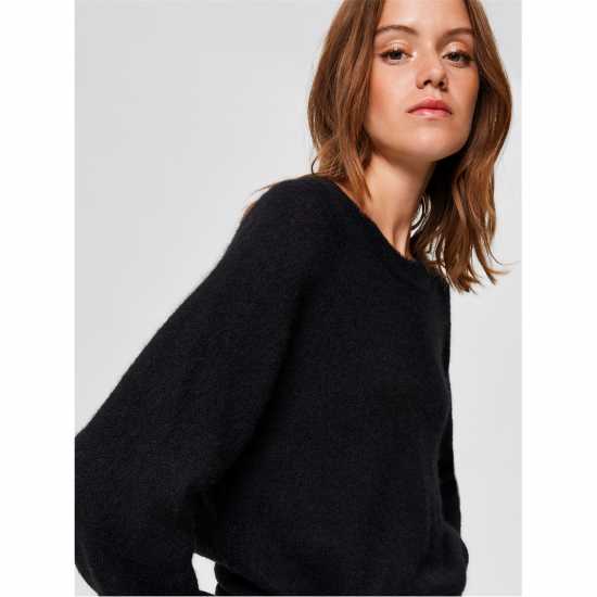 Selected Femme Lulu Knit Top Черно 