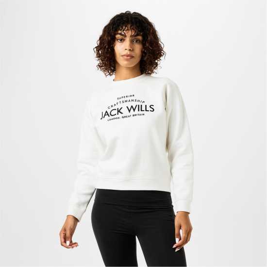 Блуза Обло Деколте Jack Wills Hunston Graphic Crew Neck Sweatshirt Винтажно бяло 