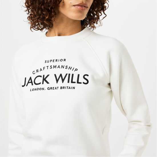 Блуза Обло Деколте Jack Wills Hunston Graphic Crew Neck Sweatshirt Винтажно бяло 