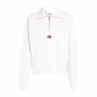 Tommy Jeans Tjw Bxy Quarter Zip Xs Badge Бяло 