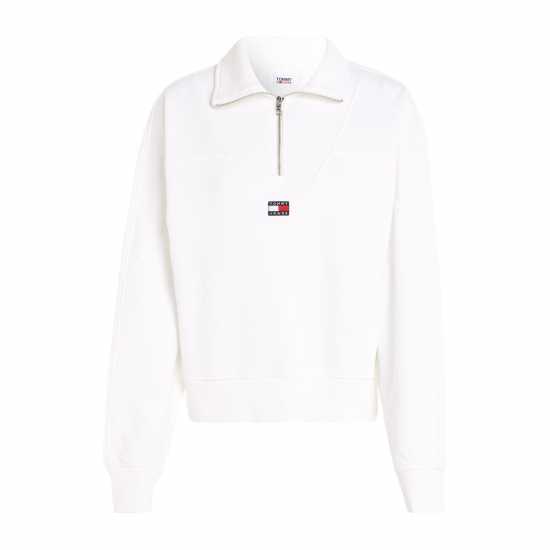 Tommy Jeans Tjw Bxy Quarter Zip Xs Badge Бяло 