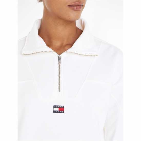 Tommy Jeans Tjw Bxy Quarter Zip Xs Badge Бяло 