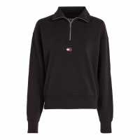 Tommy Jeans Tjw Bxy Quarter Zip Xs Badge Черно 