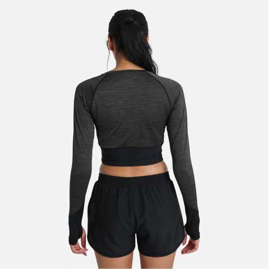 Umbro Pro Training Long-Sleeved Crop Top Черно марл Дамски тениски с яка