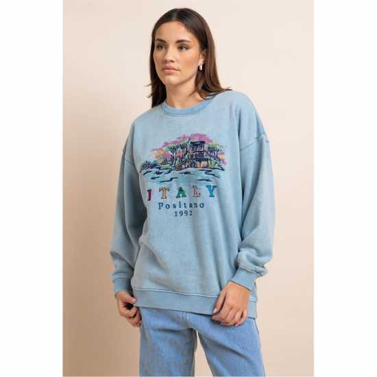 Daisy Street Daisy Embr Sweat Ld43  Daisy Street